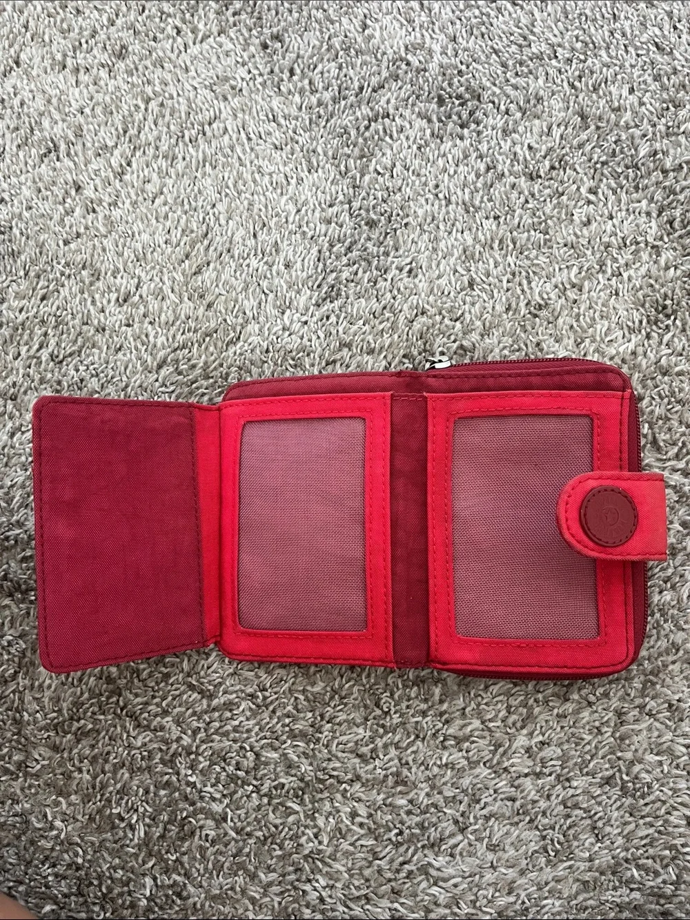 Kipling Red Zip-Around Wallet with Snap Tab